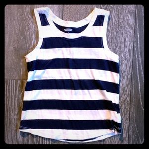 Old Navy Dark Blue & White Striped Tank Top